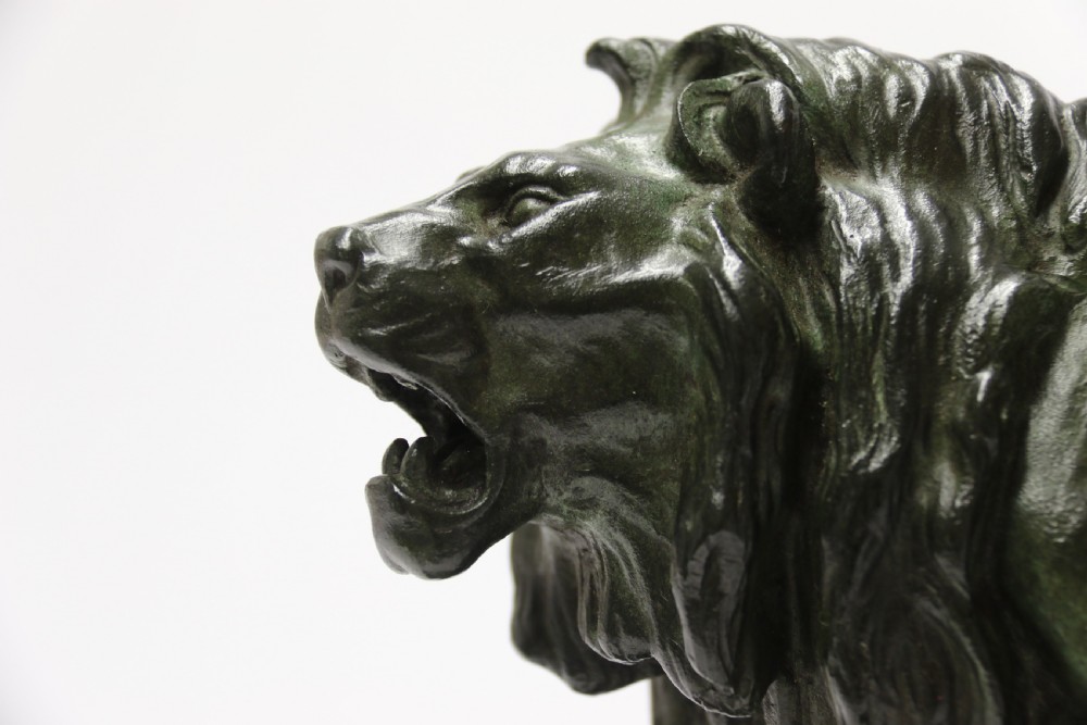 A late 19th C French bronze study of a Lion by Vidal View XIII