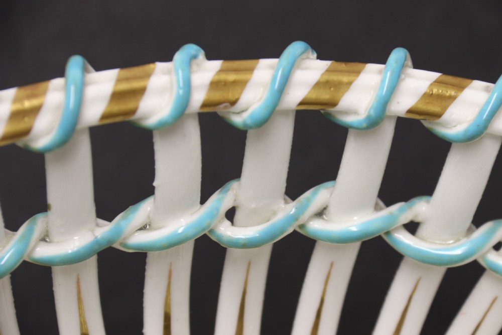 A most impressive late 19th C Porcelain Basket View VII