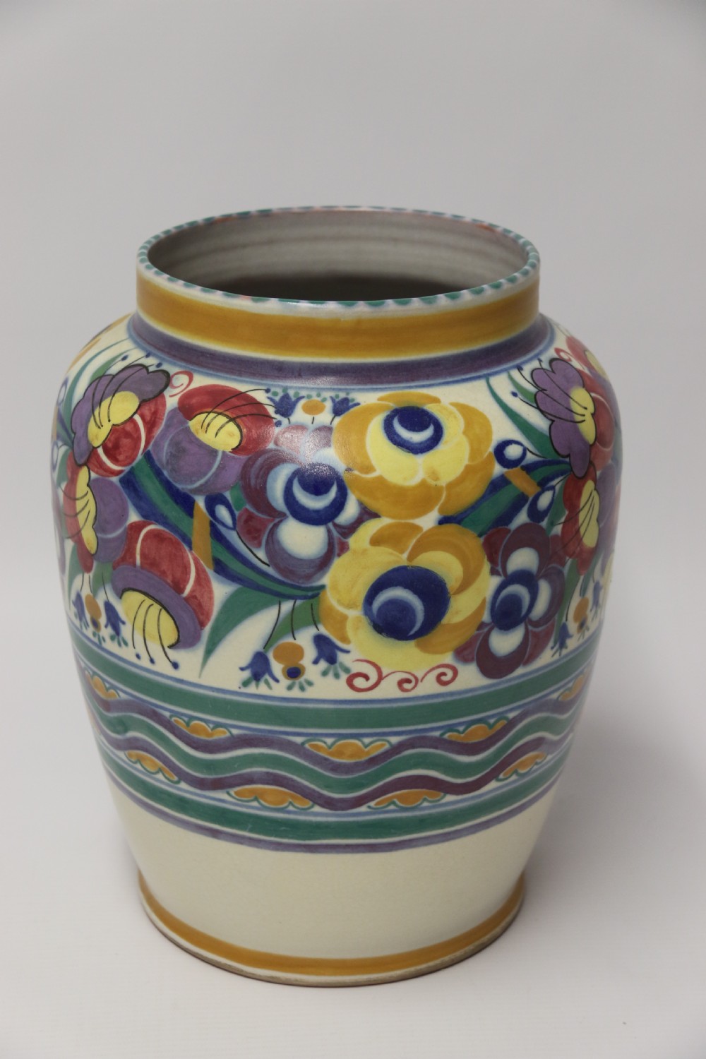 A large and Impressive early Poole Pottery hand painted vase 
With the Carter, Stabler and Adams impressed mark.
 View III