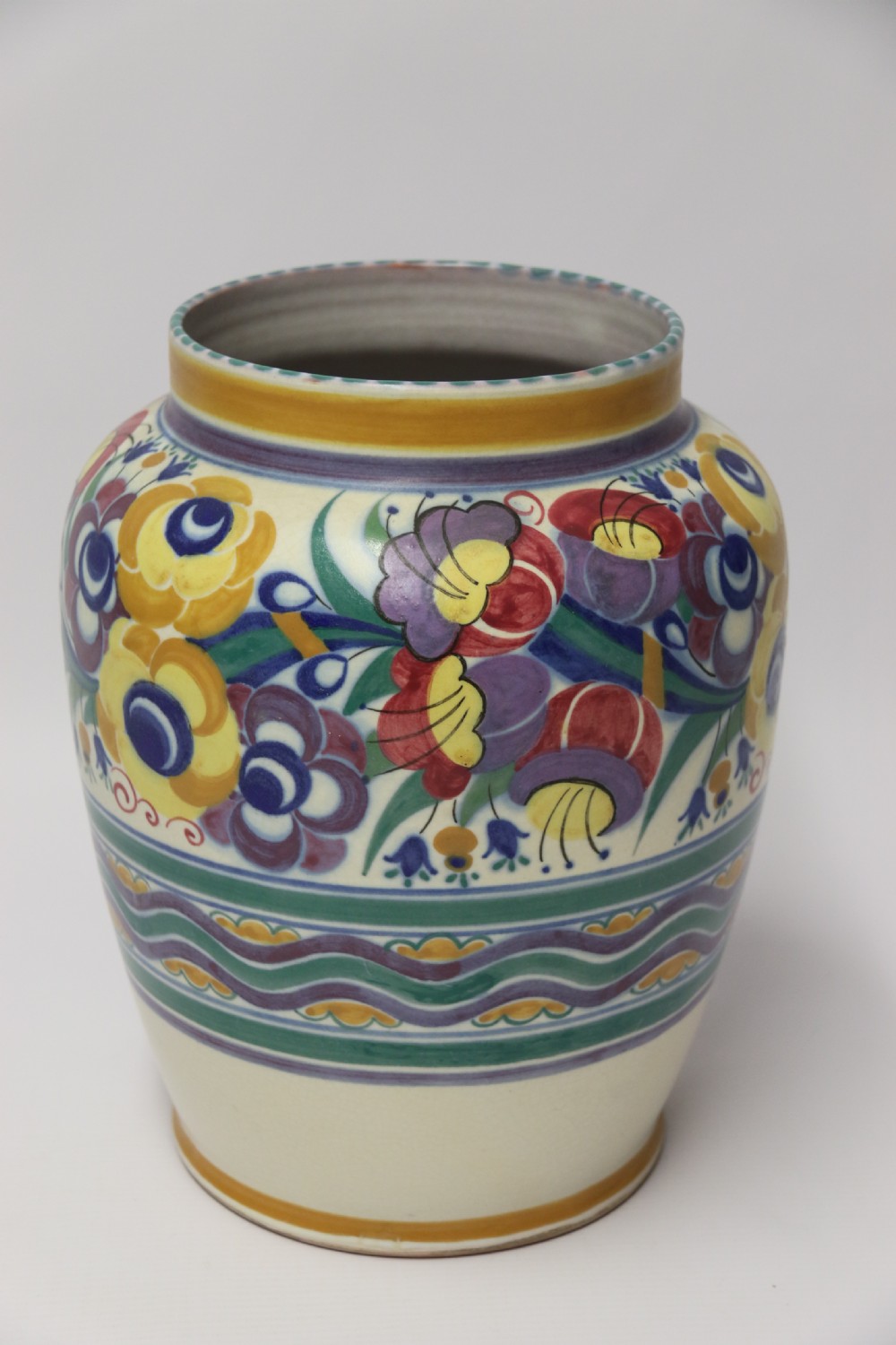 A large and Impressive early Poole Pottery hand painted vase 
With the Carter, Stabler and Adams impressed mark.
 View IV