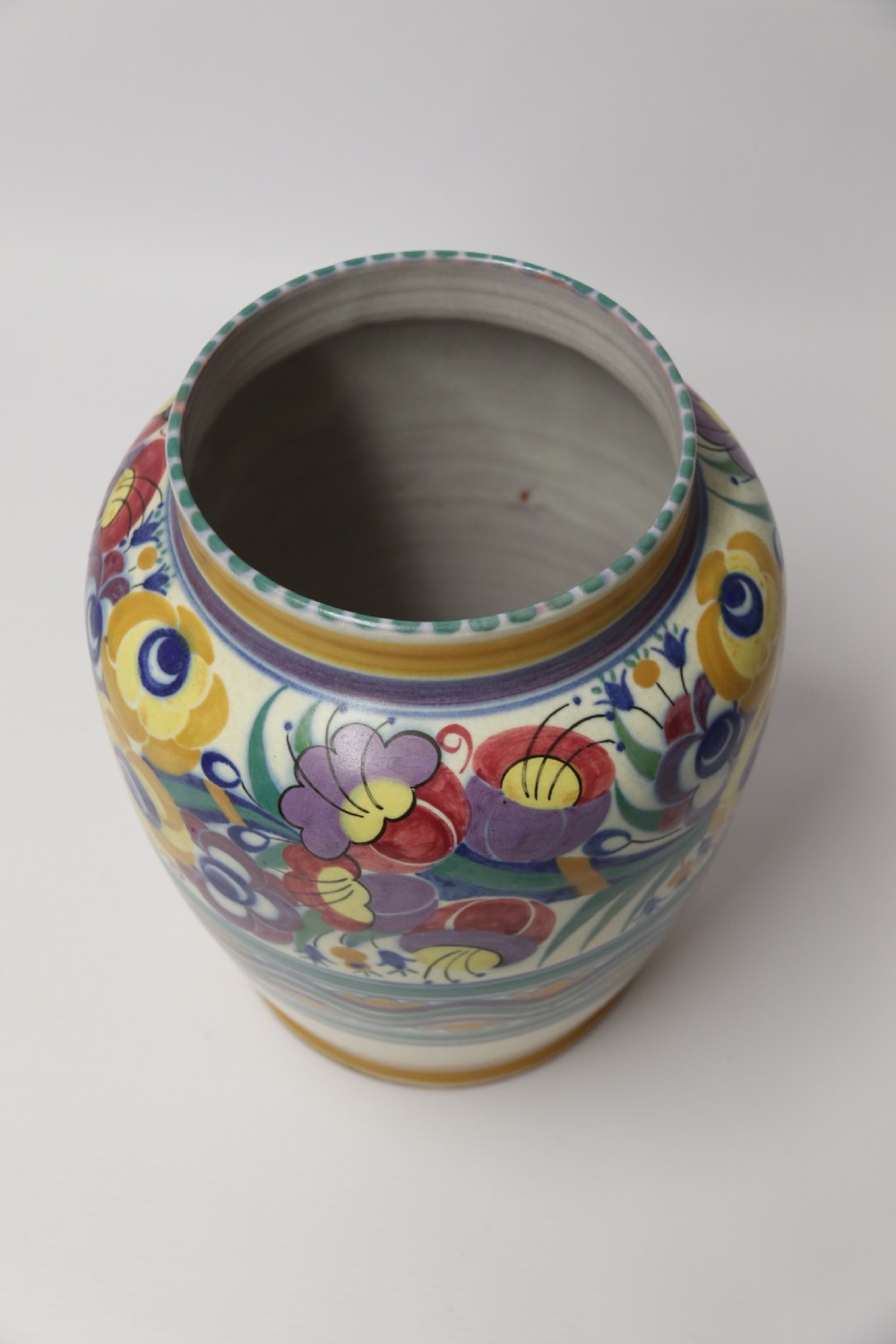 A large and Impressive early Poole Pottery hand painted vase 
With the Carter, Stabler and Adams impressed mark.
 View IX