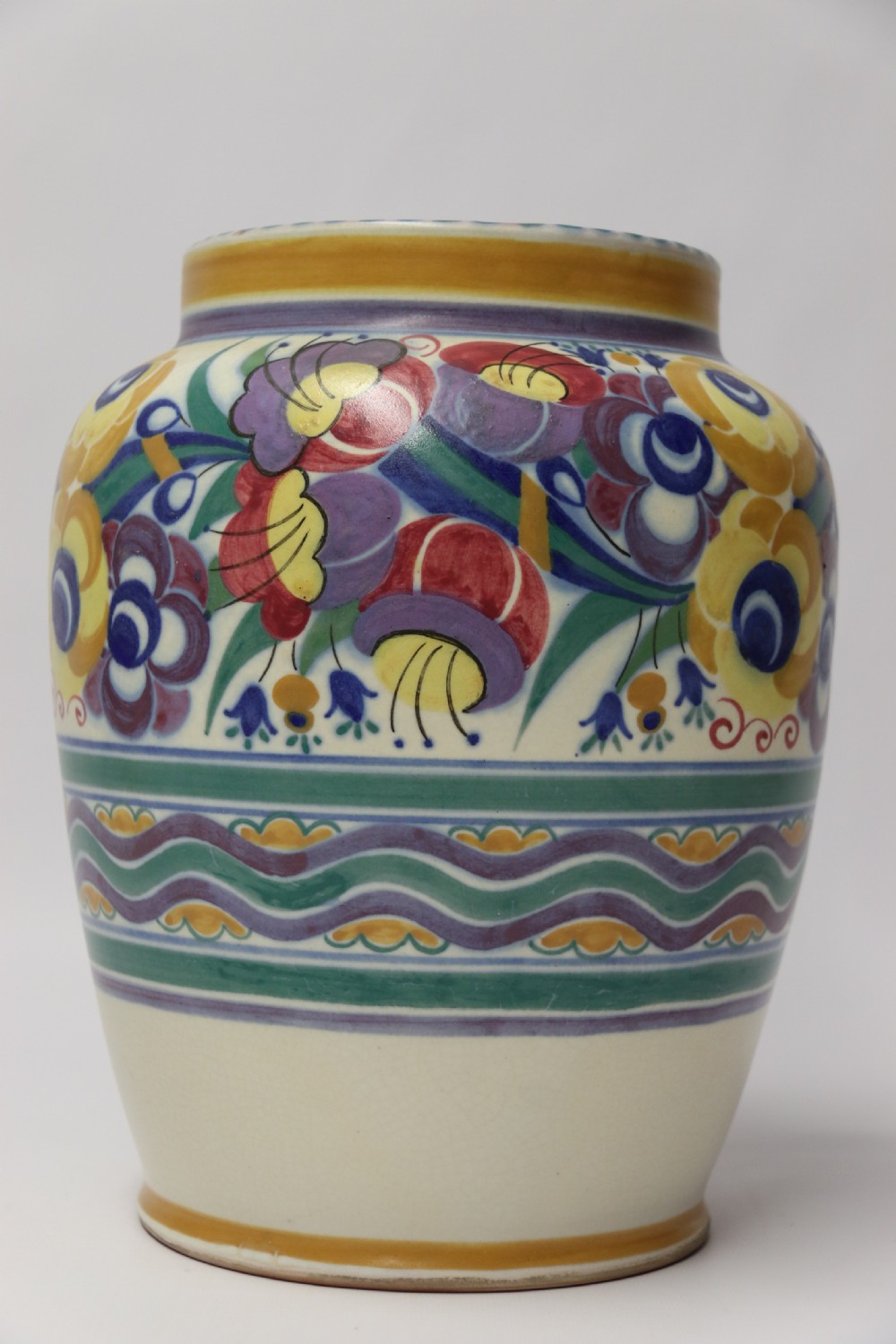 A large and Impressive early Poole Pottery hand painted vase 
With the Carter, Stabler and Adams impressed mark.
 View X