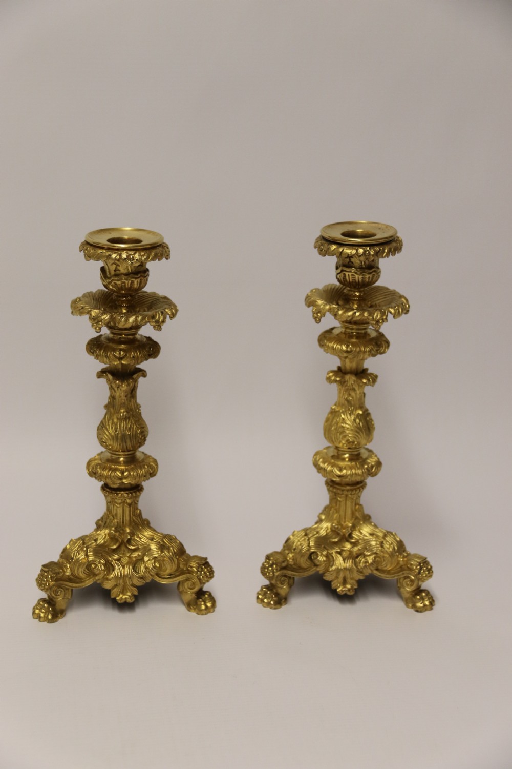 An exquisite pair of early 19th C French ormolu Candlesticks View II