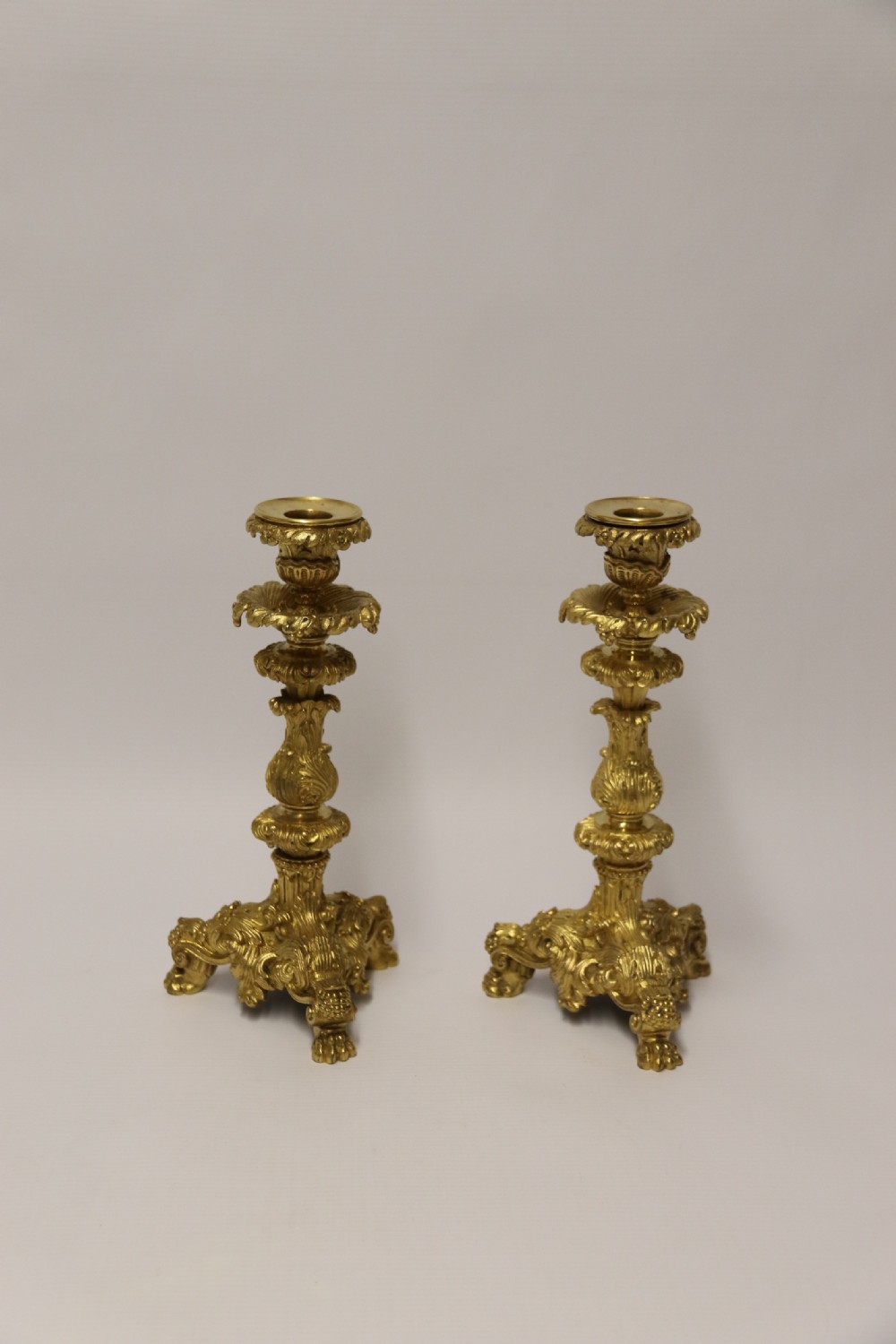 An exquisite pair of early 19th C French ormolu Candlesticks View III