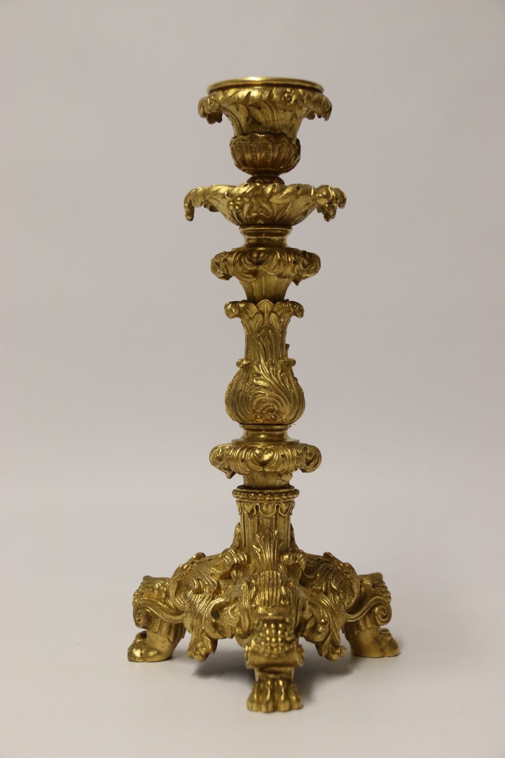 An exquisite pair of early 19th C French ormolu Candlesticks View V