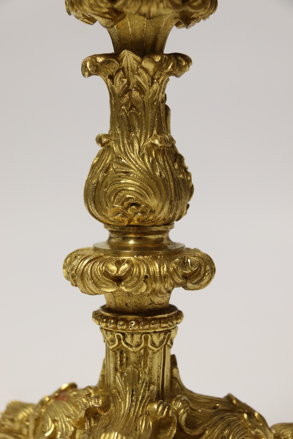 An exquisite pair of early 19th C French ormolu Candlesticks View X