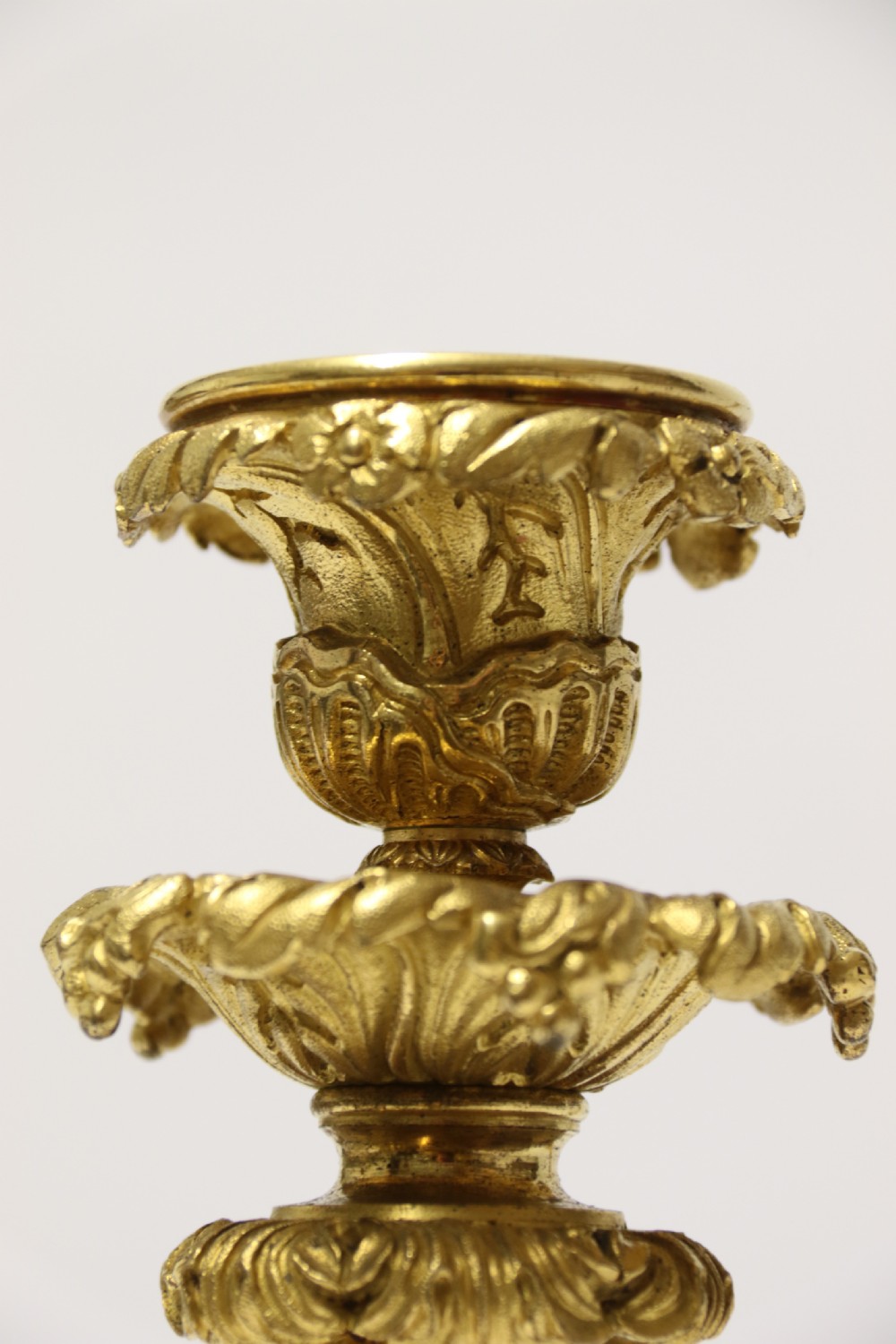 An exquisite pair of early 19th C French ormolu Candlesticks View XI