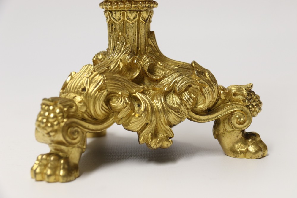 An exquisite pair of early 19th C French ormolu Candlesticks View XII