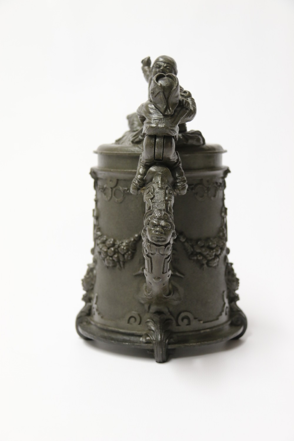 A rare German 19th C historical military commemorative pewter stein View VII