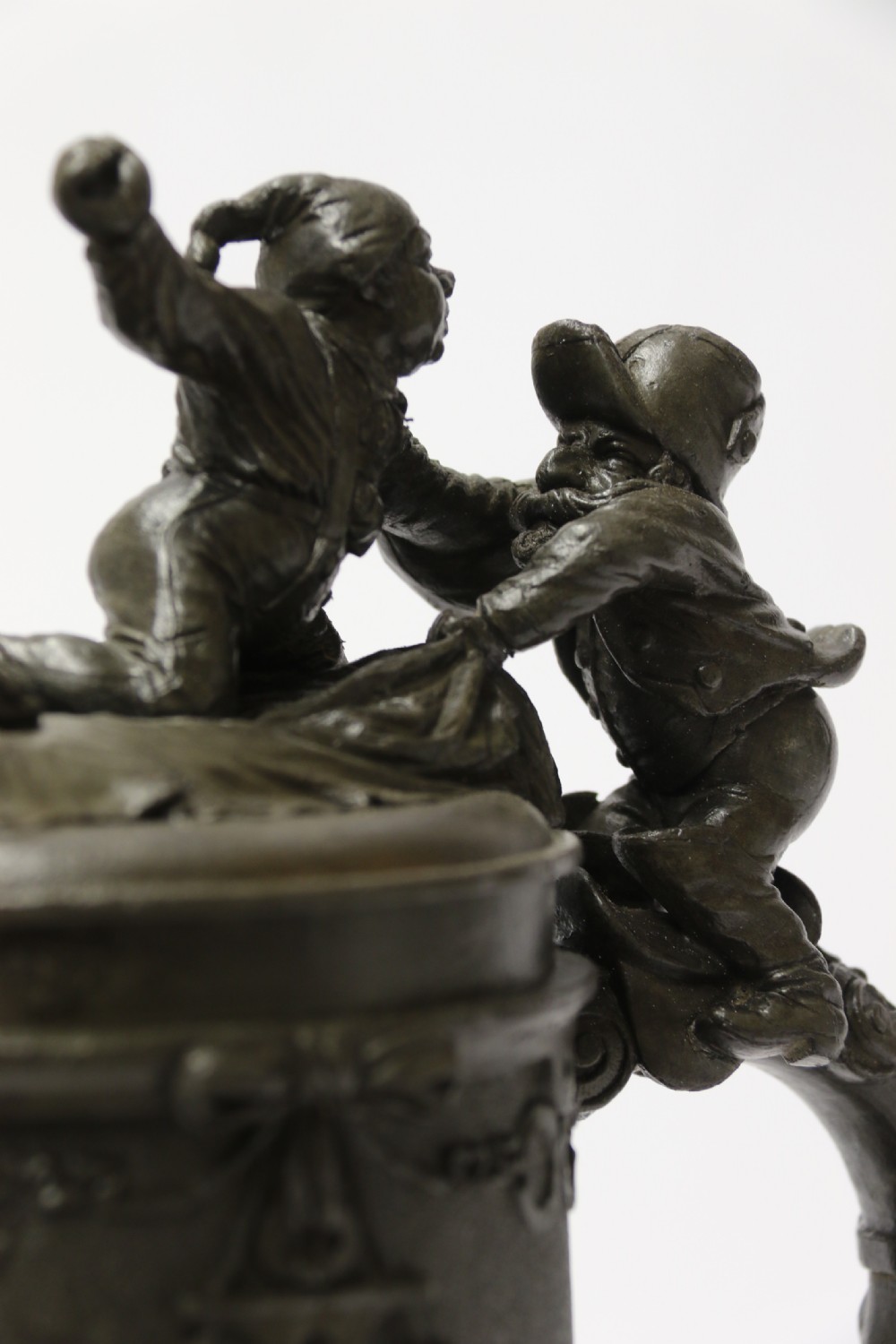 A rare German 19th C historical military commemorative pewter stein View VIII