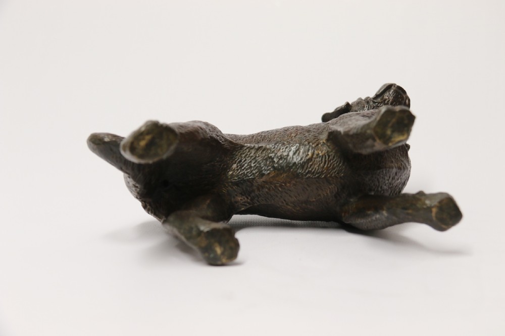 An early 20th century bronze study of a bullmastiff dog. View VII