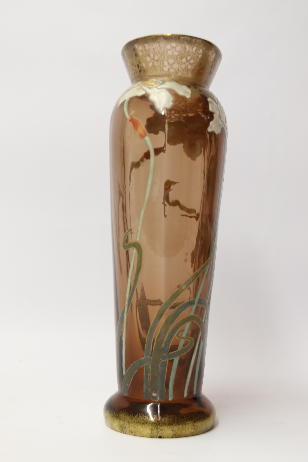 An impressive late 19th century large French enamelled glass vase View II