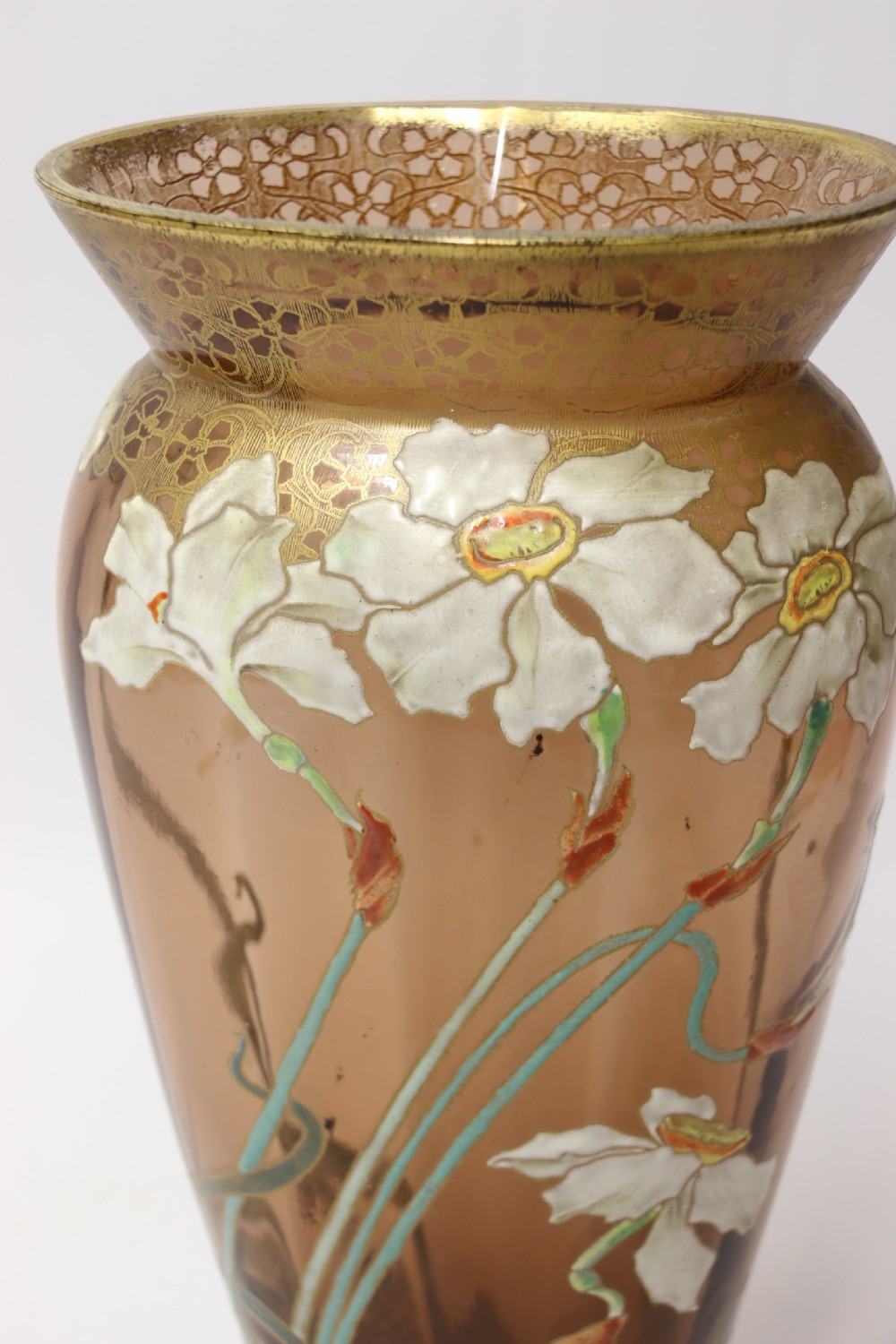 An impressive late 19th century large French enamelled glass vase View V