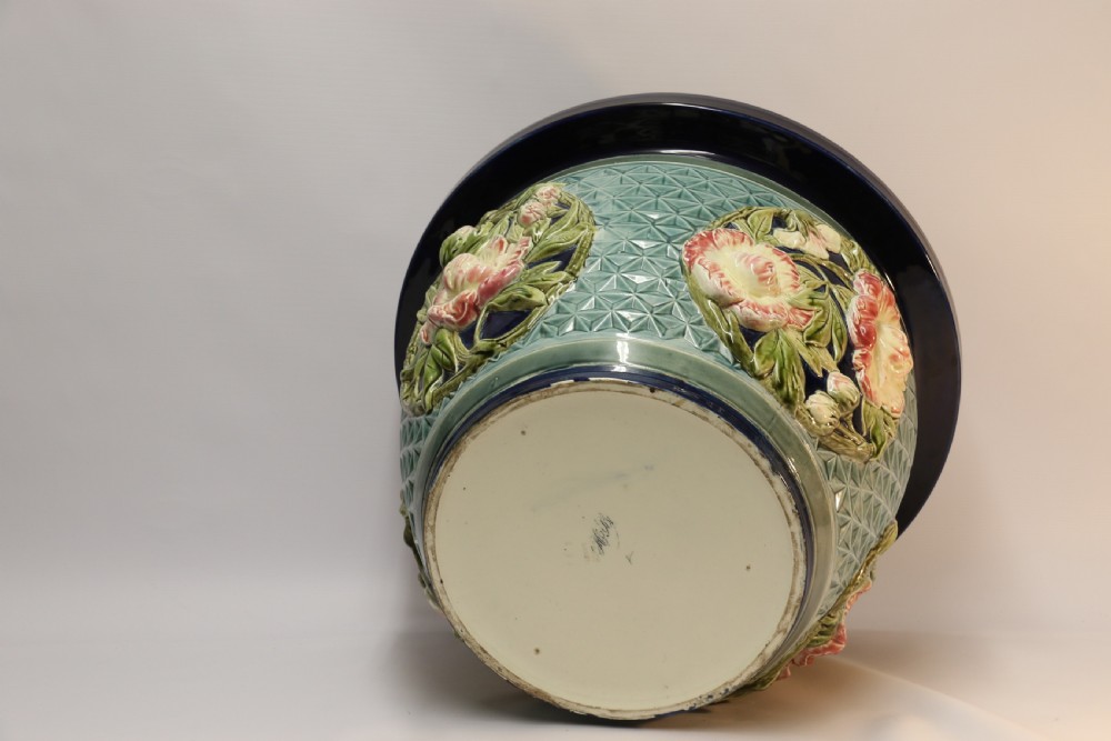 A fine French pottery Jardiniere with original stand   View X