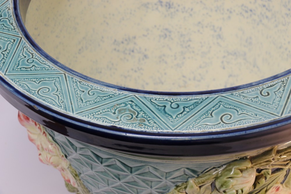 A fine French pottery Jardiniere with original stand   View XIV