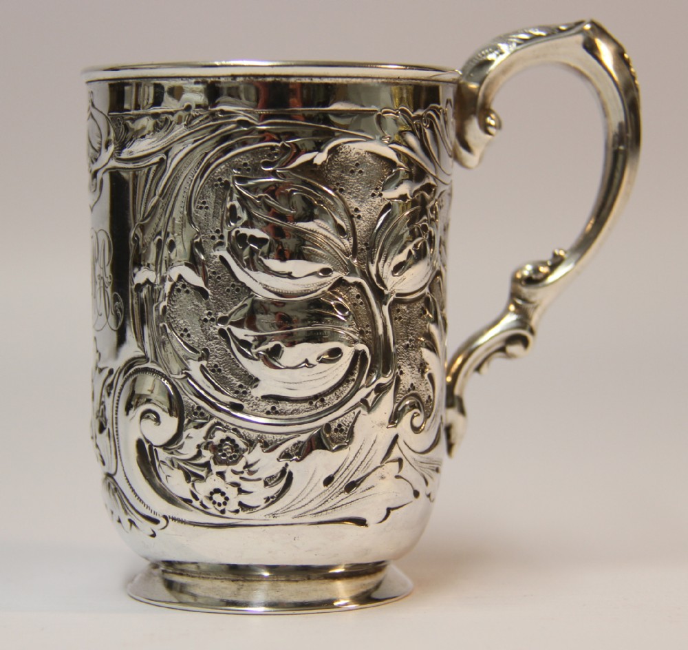 Antique hallmarked silver Edwardian period tankard