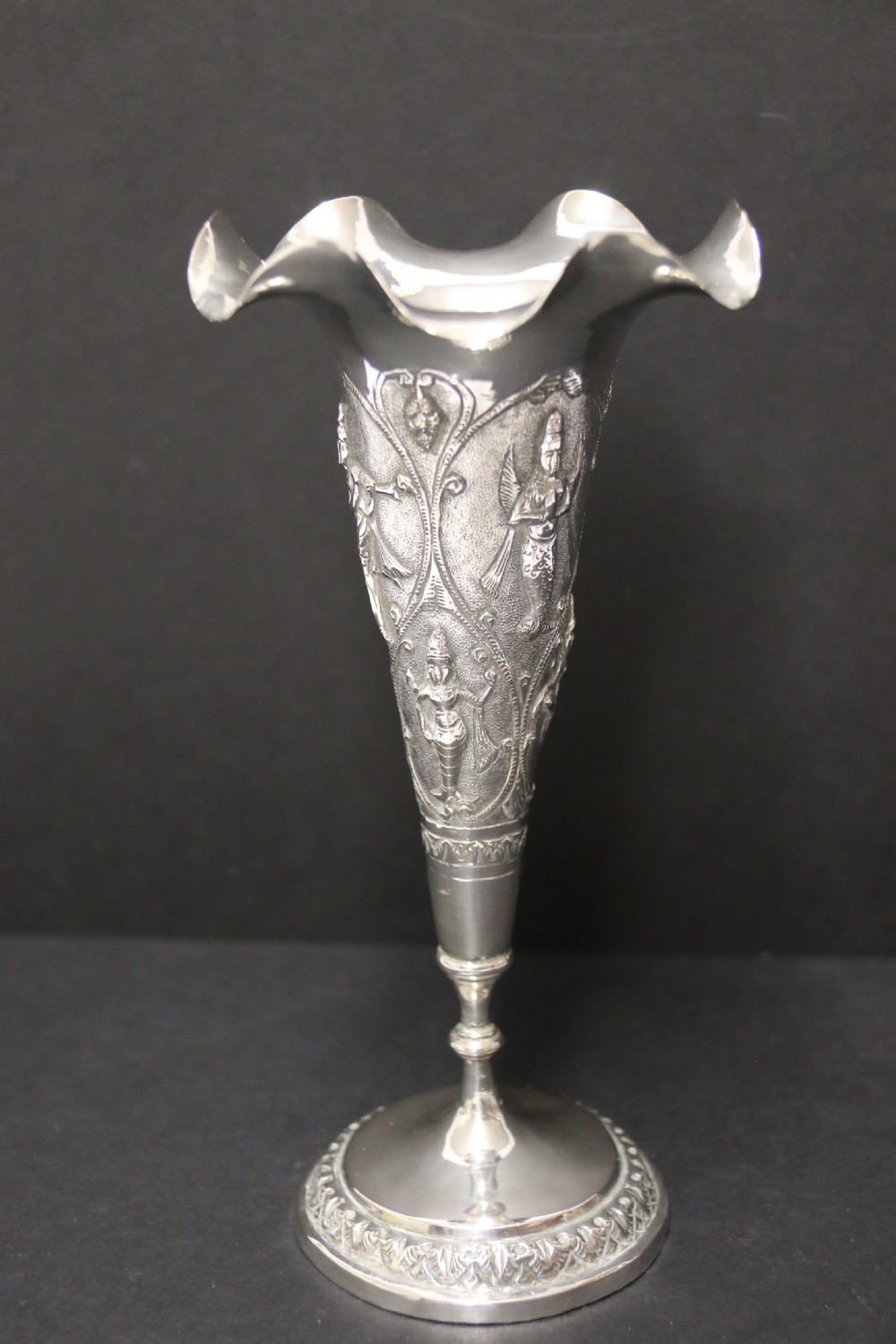 A fine pair of 19th century Raj Period Indian silver vases View VII