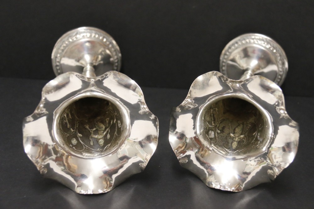 A fine pair of 19th century Raj Period Indian silver vases View XIII