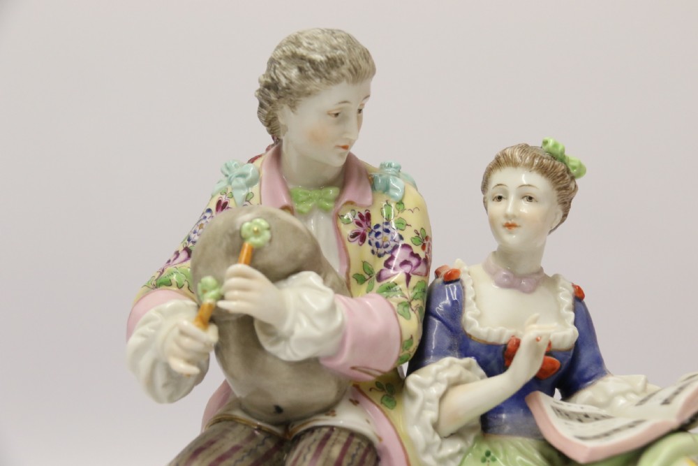 Antique 19th c German porcelain figure group by Rudolstadt View VII