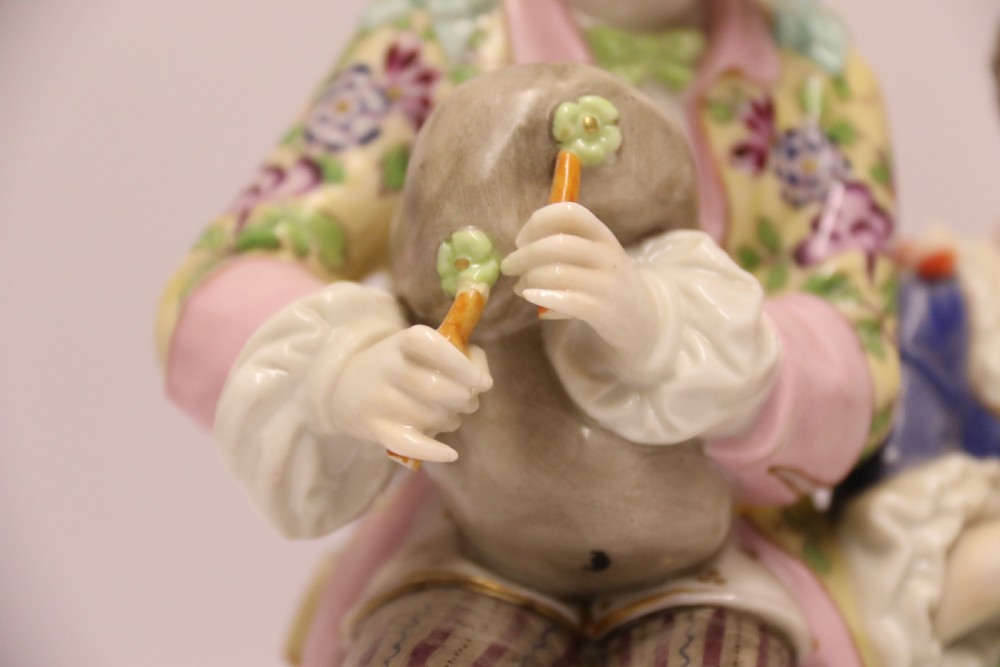 Antique 19th c German porcelain figure group by Rudolstadt View X