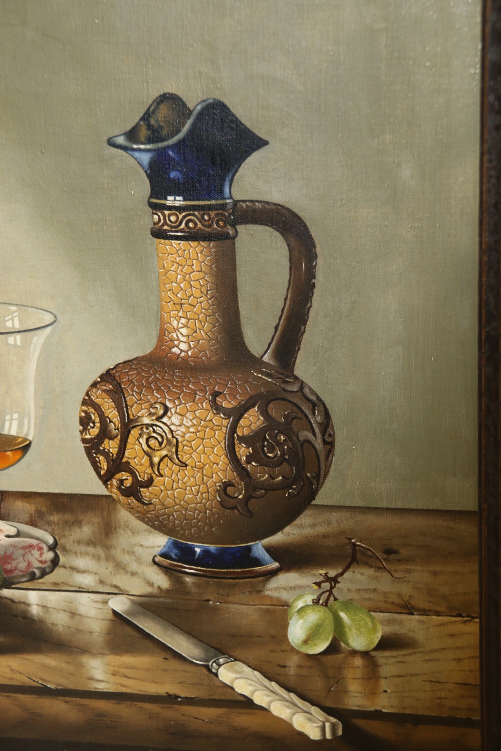 An exceptional quality oil on canvas still life study by C B Curam View V