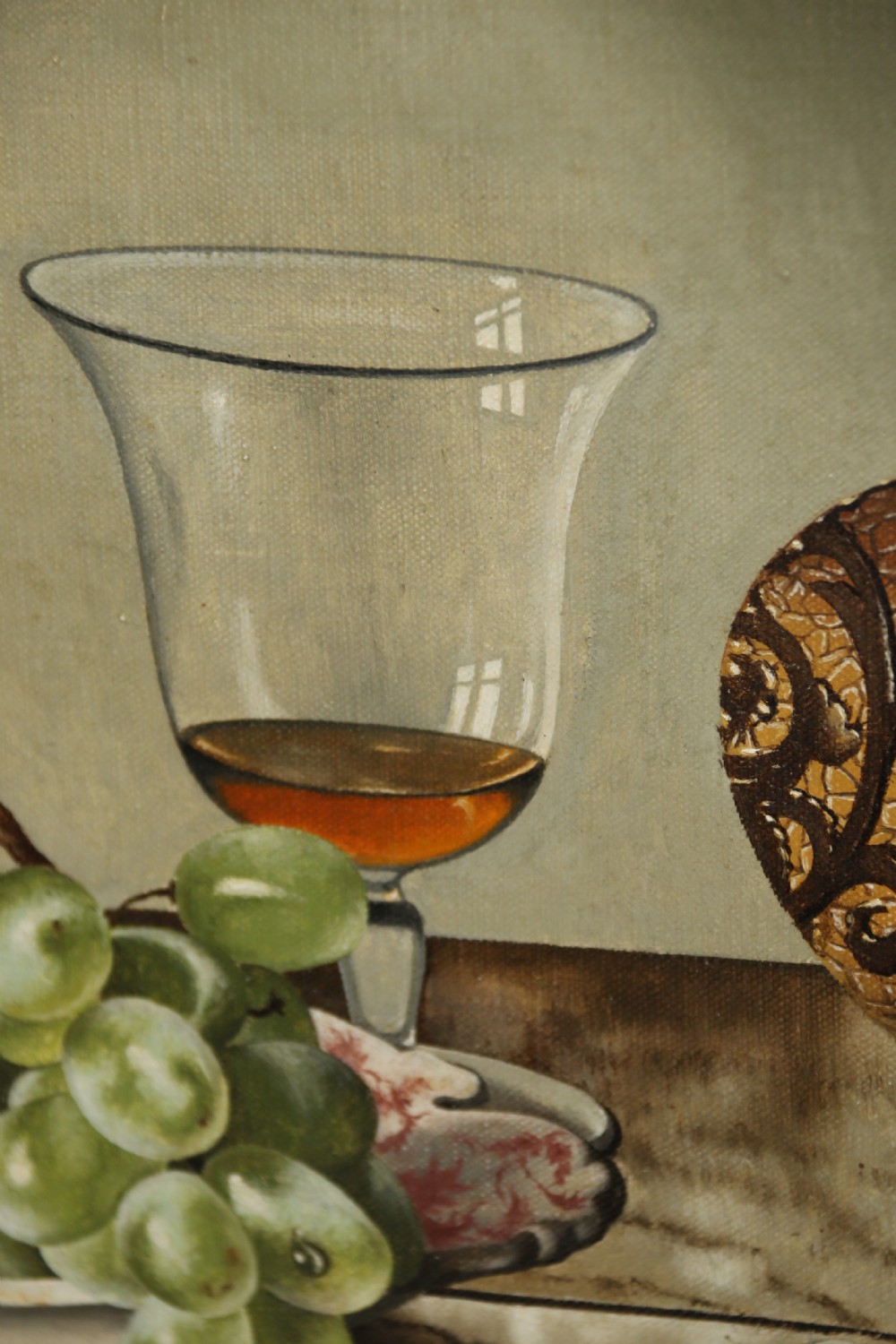 An exceptional quality oil on canvas still life study by C B Curam View VI