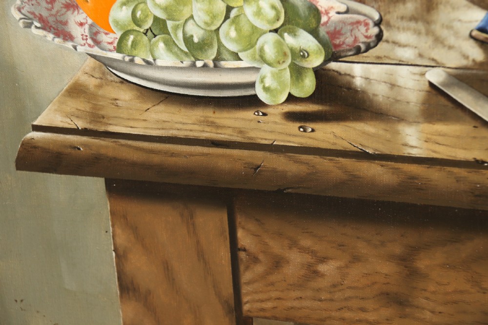 An exceptional quality oil on canvas still life study by C B Curam View VII