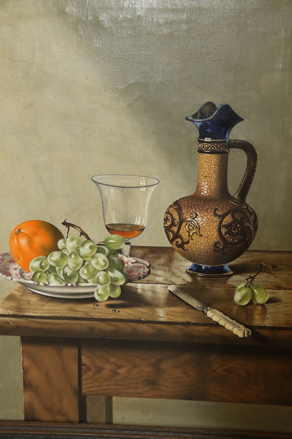 An exceptional quality oil on canvas still life study by C B Curam View IX