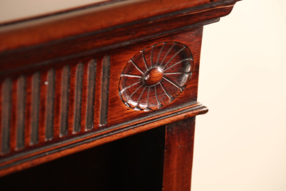 An Edwardian mahogany bookcase with open fully adjustable shelves View V