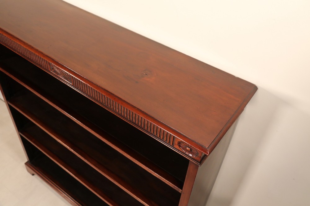 An Edwardian mahogany bookcase with open fully adjustable shelves View XIII