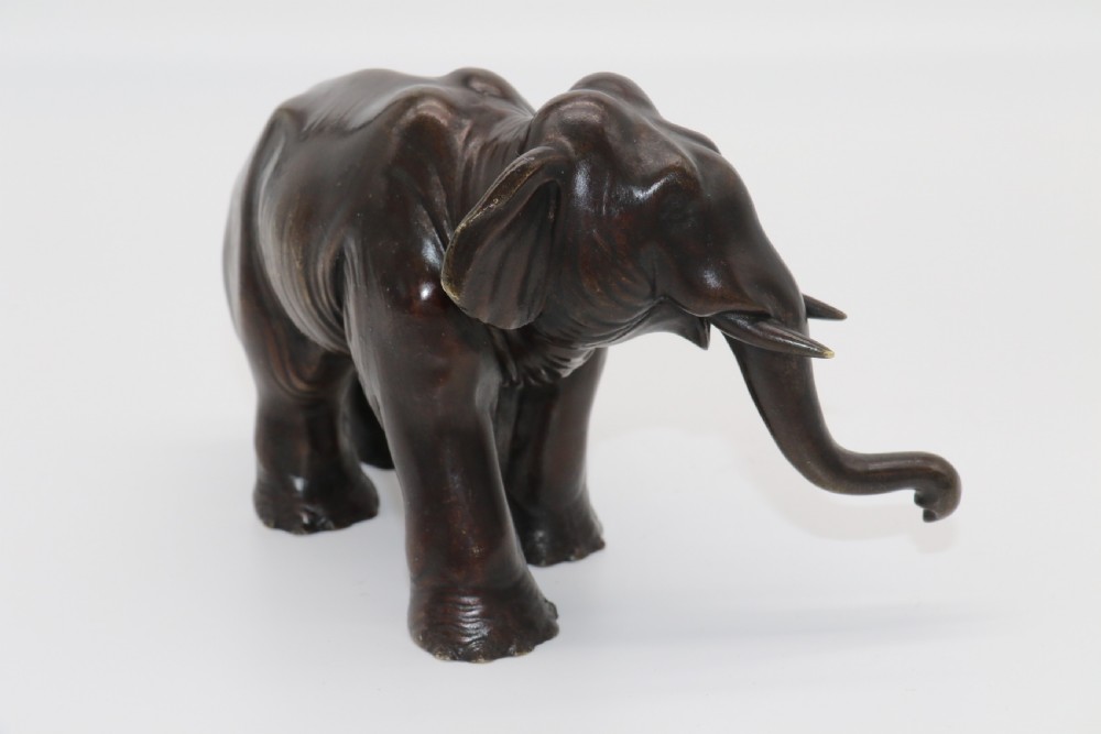 A Japanese Meiji period bronze study of an elephant View III