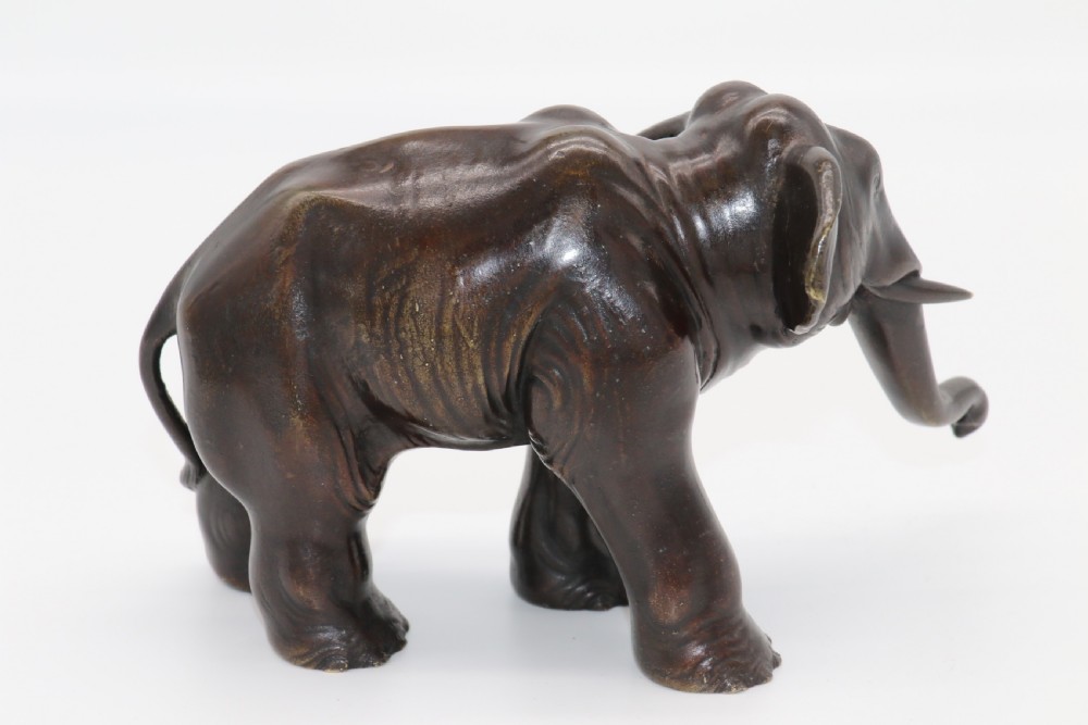 A Japanese Meiji period bronze study of an elephant View IV