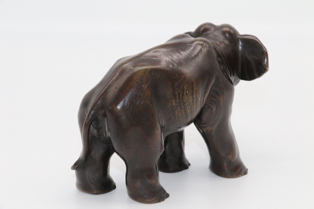A Japanese Meiji period bronze study of an elephant View V
