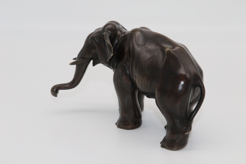 A Japanese Meiji period bronze study of an elephant View VII