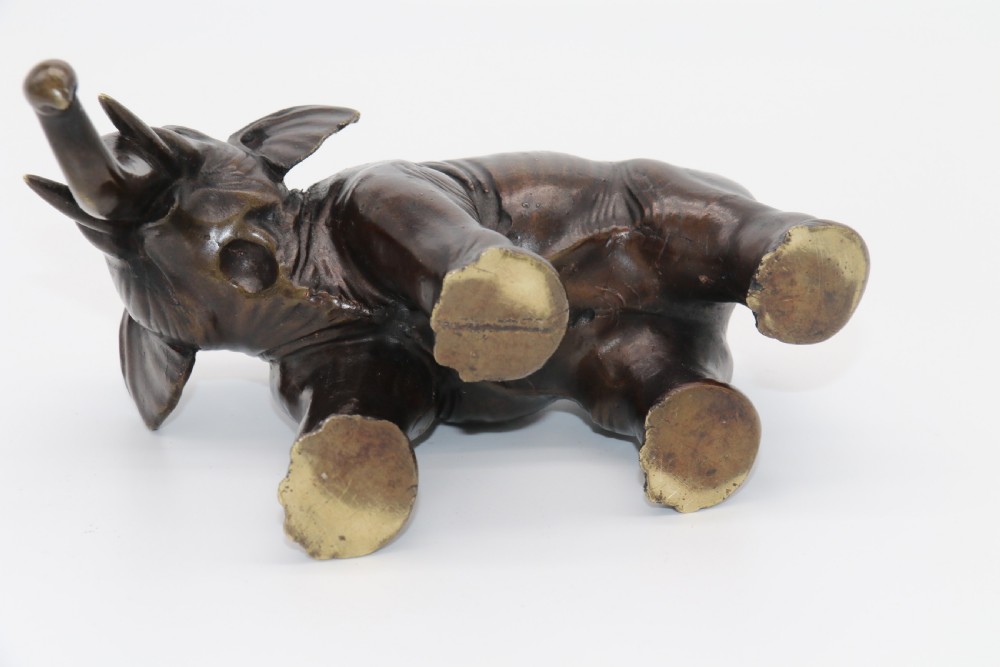 A Japanese Meiji period bronze study of an elephant View VIII