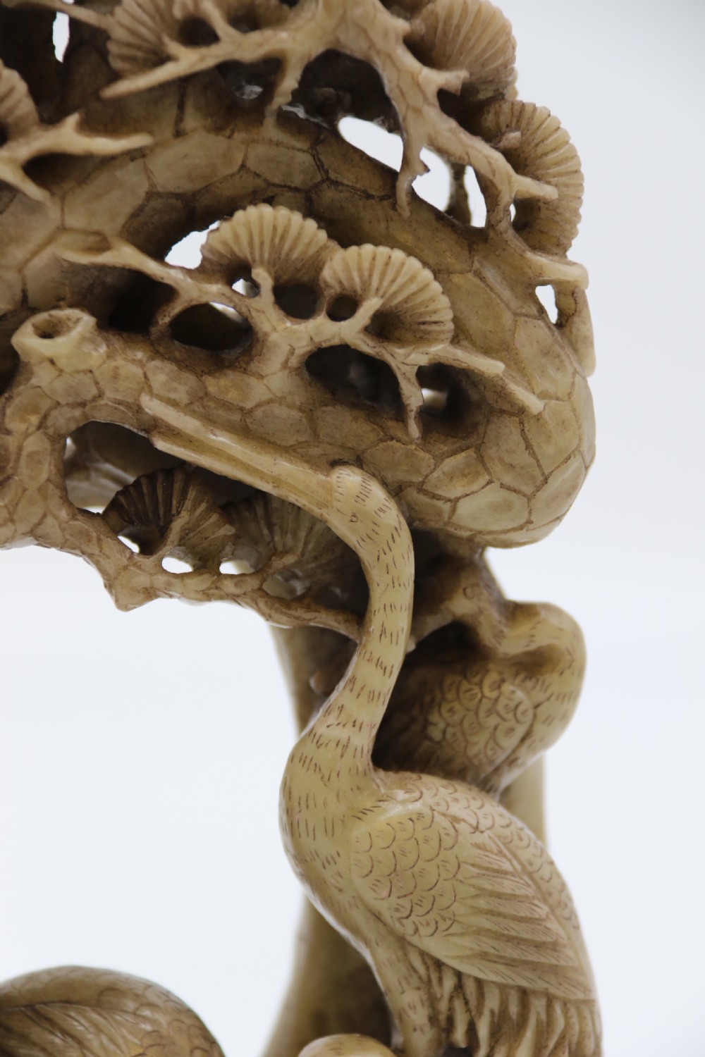A Chinese finely carved late 19th C soapstone figure group View III