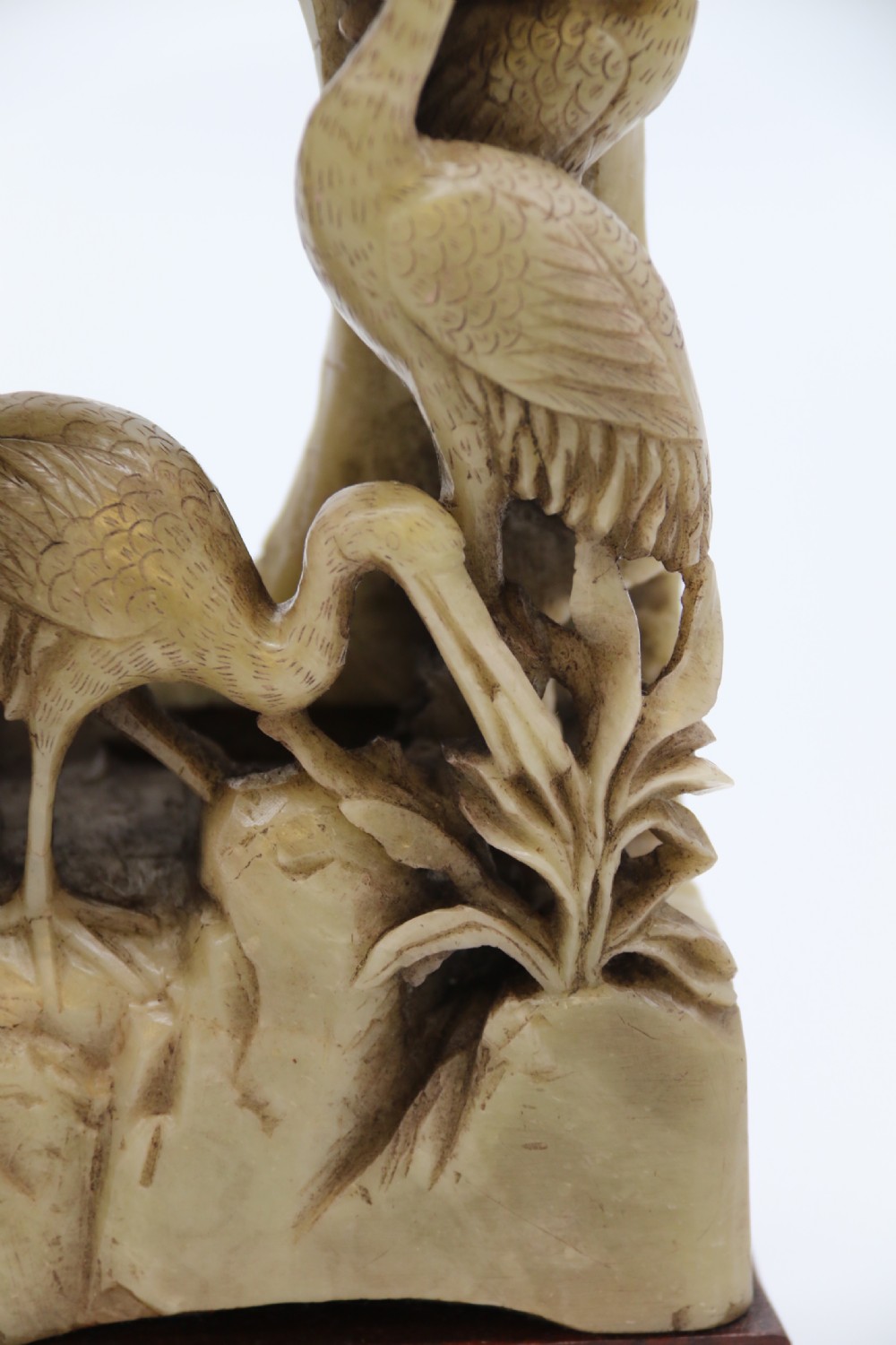 A Chinese finely carved late 19th C soapstone figure group View IV