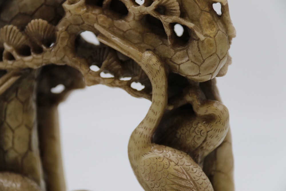 A Chinese finely carved late 19th C soapstone figure group View VI