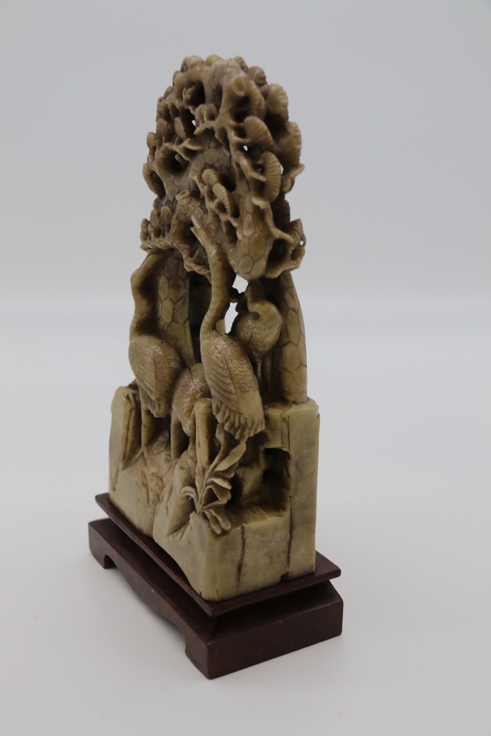 A Chinese finely carved late 19th C soapstone figure group View VII