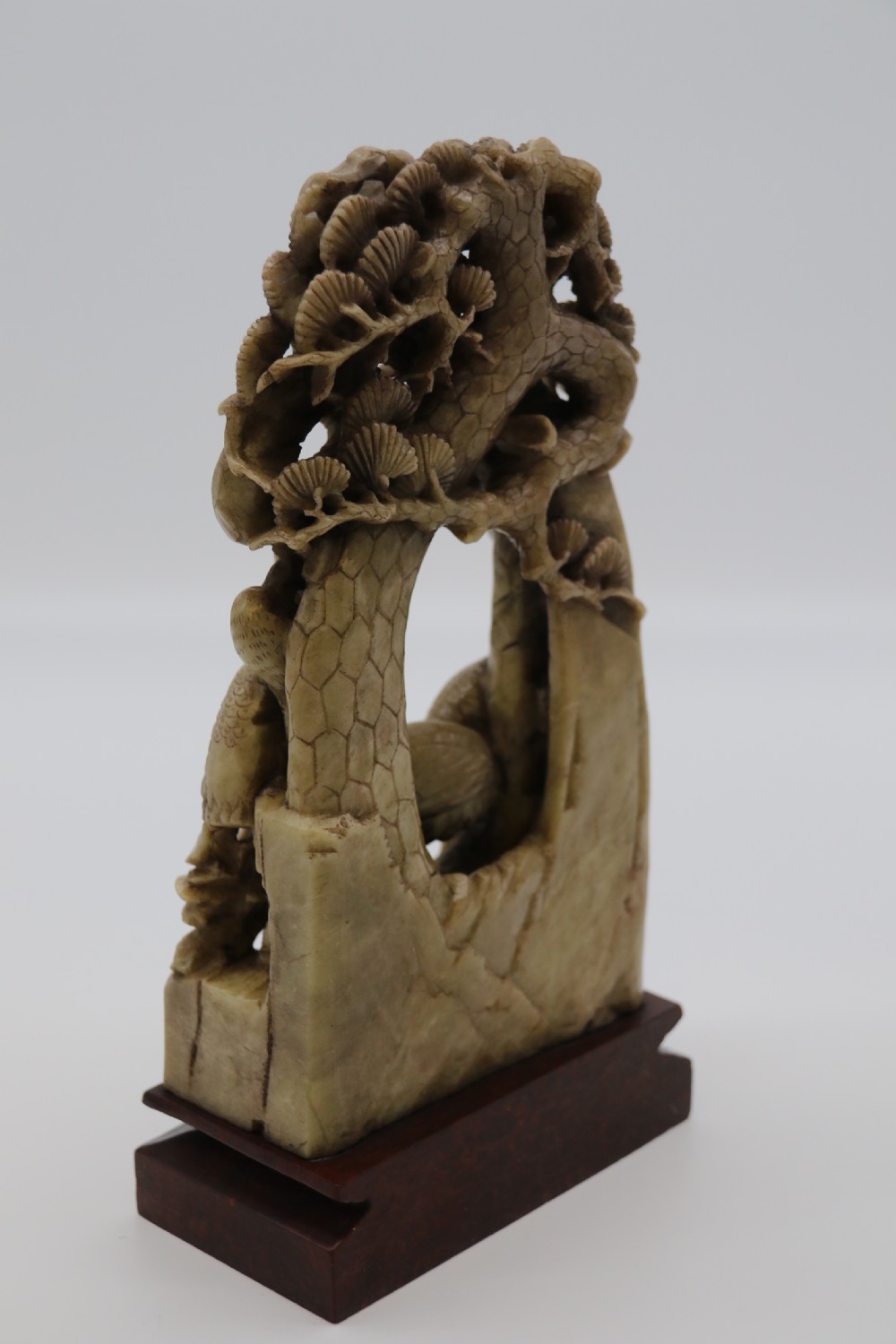 A Chinese finely carved late 19th C soapstone figure group View VIII