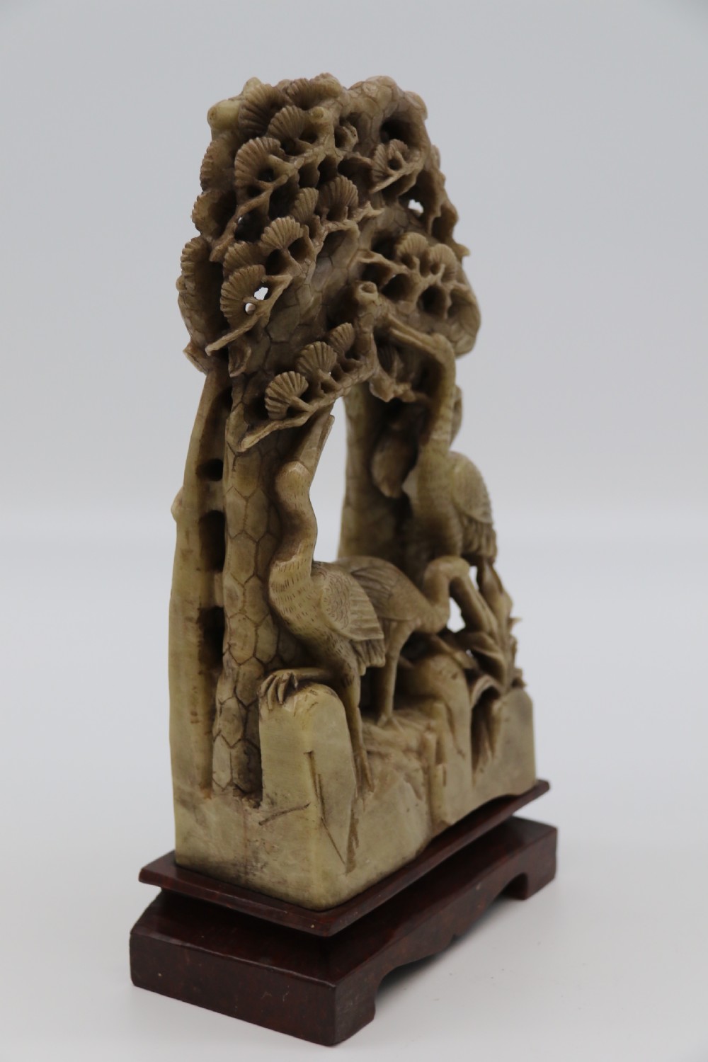 A Chinese finely carved late 19th C soapstone figure group View XII