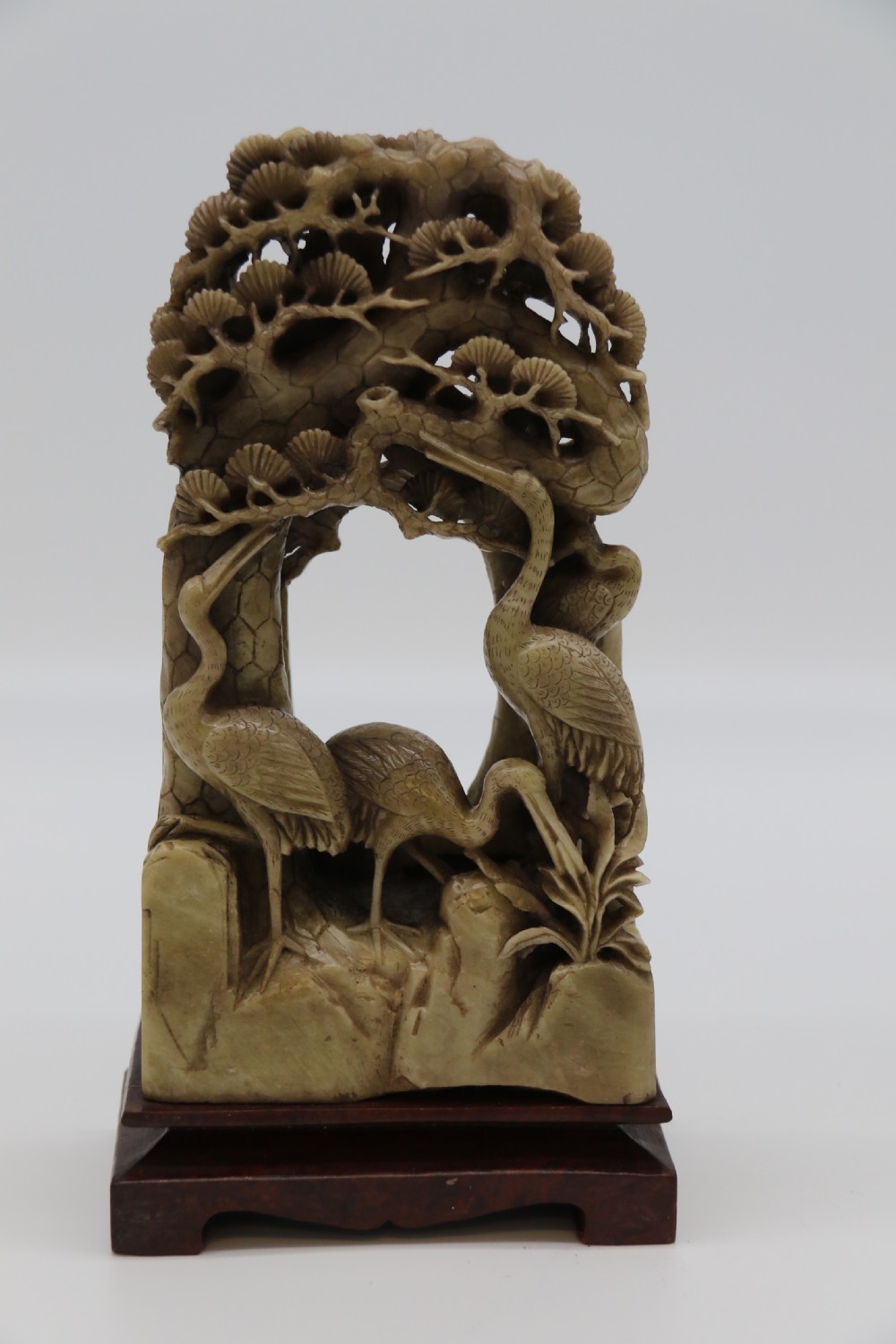 A Chinese finely carved late 19th C soapstone figure group View XIII