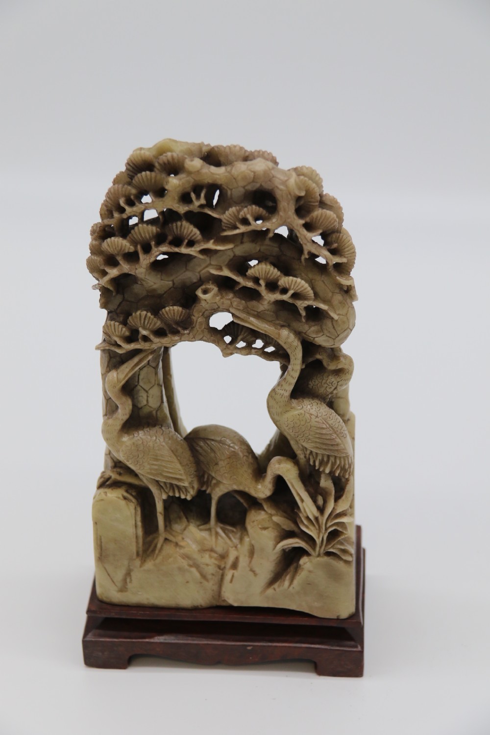 A Chinese finely carved late 19th C soapstone figure group View XIV