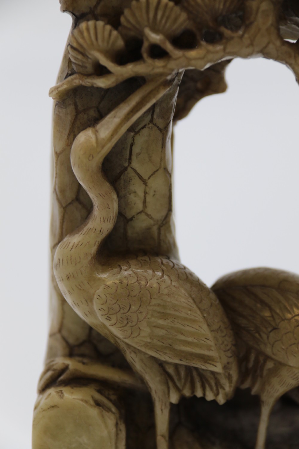 A Chinese finely carved late 19th C soapstone figure group View XIX