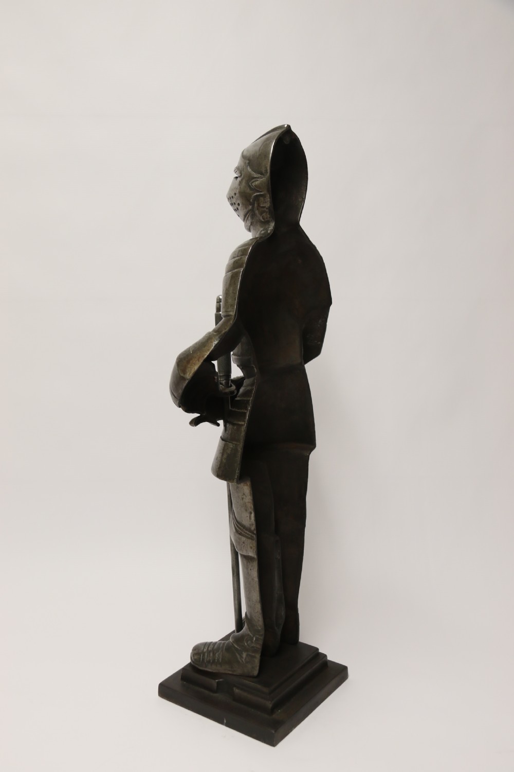 An impressive fire side poker stand in the form of a medieval knight View IX