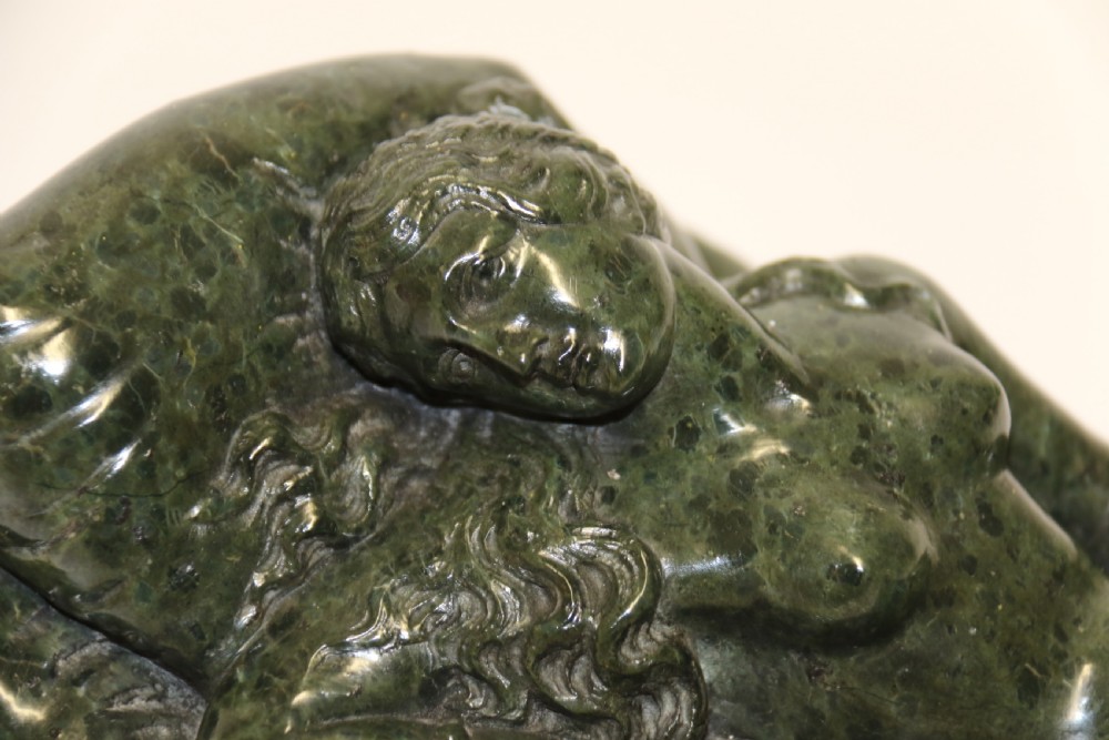 A superb 19th C Grand Tour Italian serpentine marble carved sculpture of Venus View II