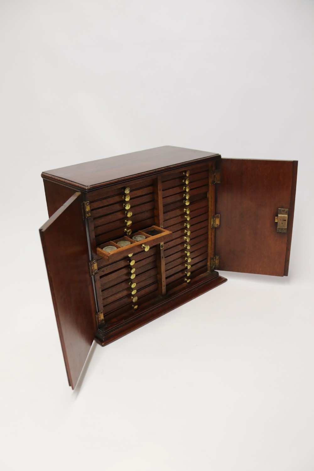 A rare Victorian mahogany 32 drawer coin collectors cabinet View XVI