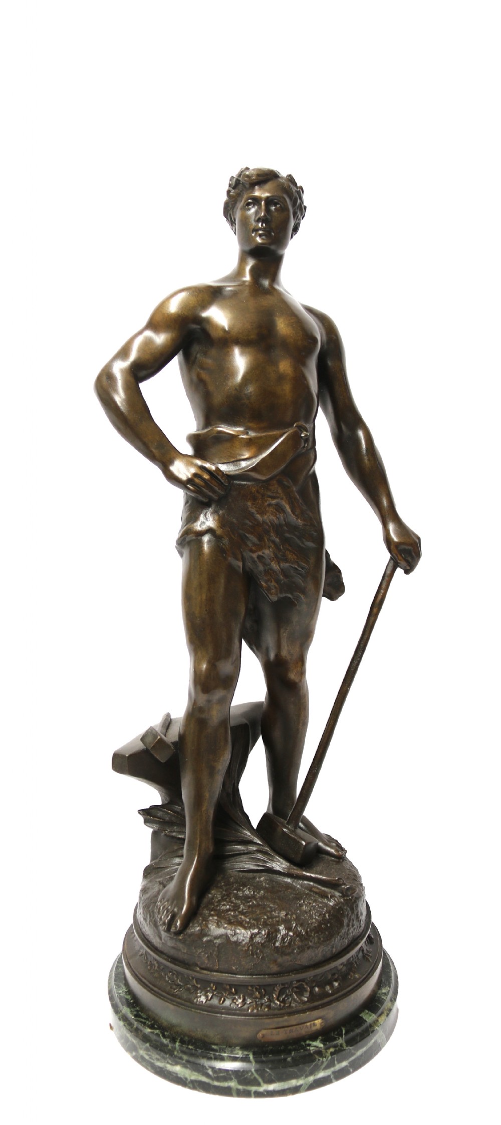A Fine Large Spelter Study of a Blacksmith by C.H Perron