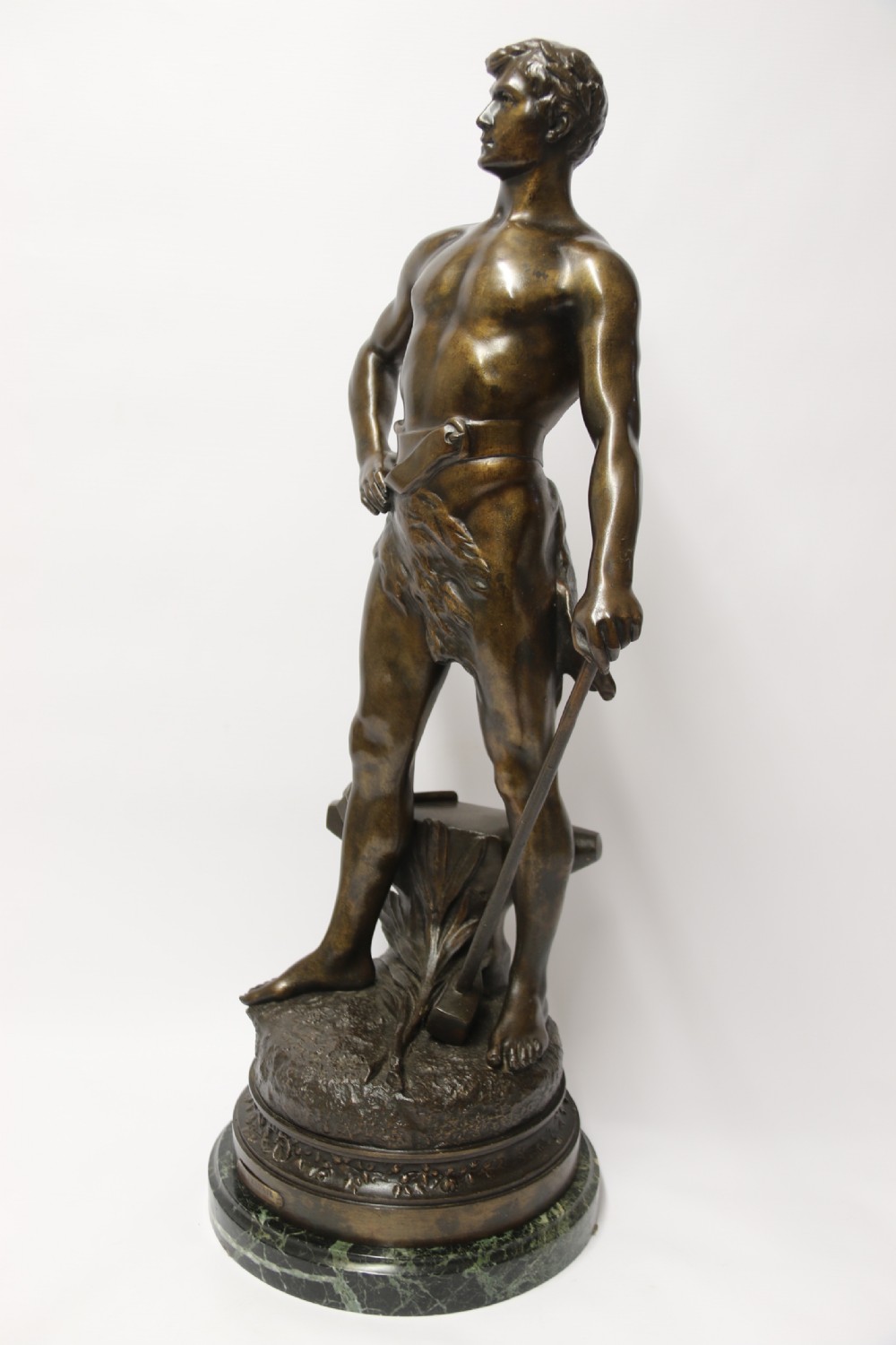 A Fine Large Spelter Study of a Blacksmith by C.H Perron View II
