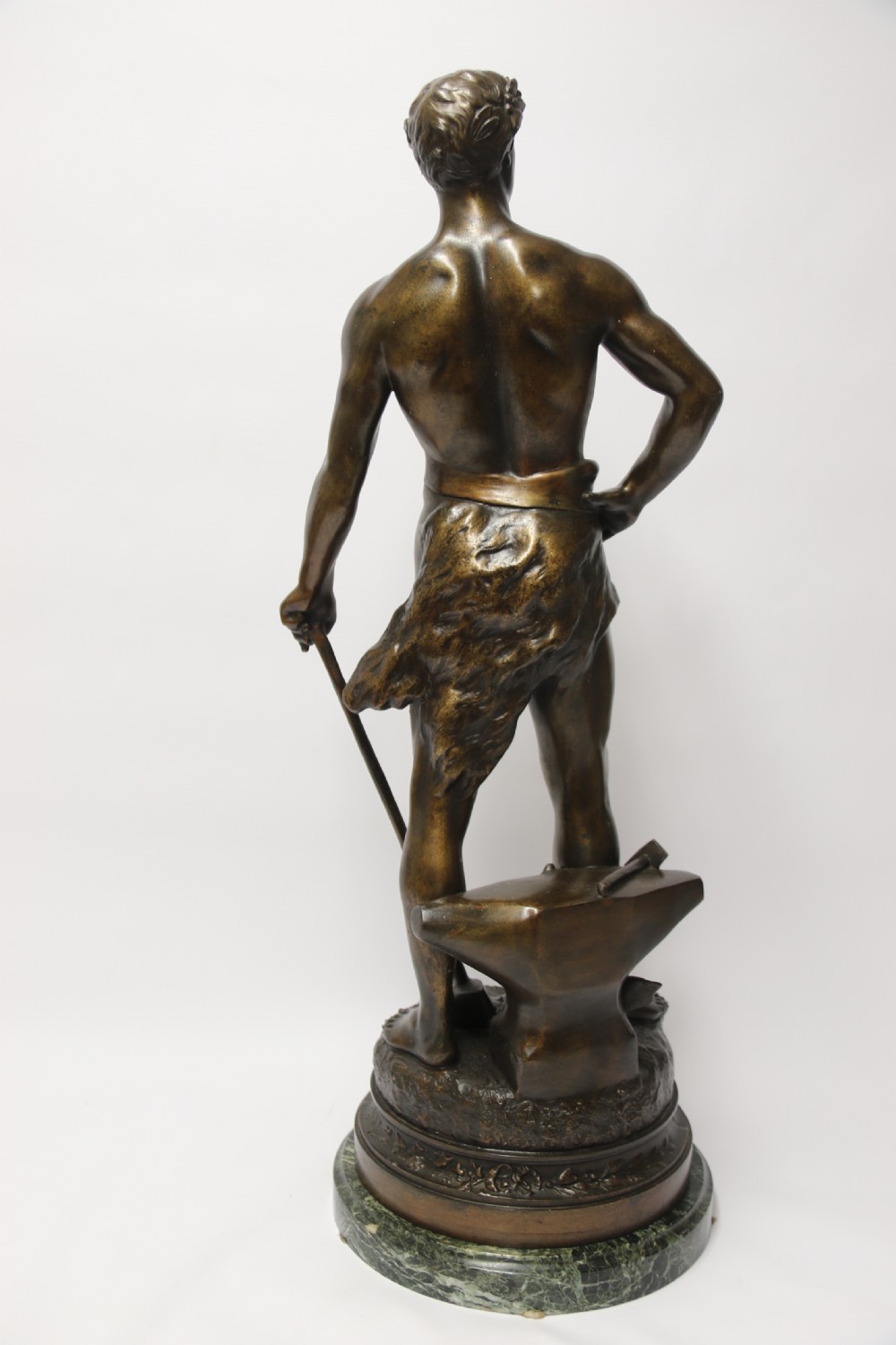 A Fine Large Spelter Study of a Blacksmith by C.H Perron View V